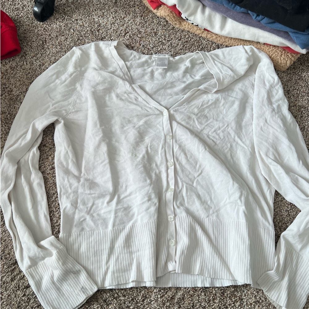 white cardigan